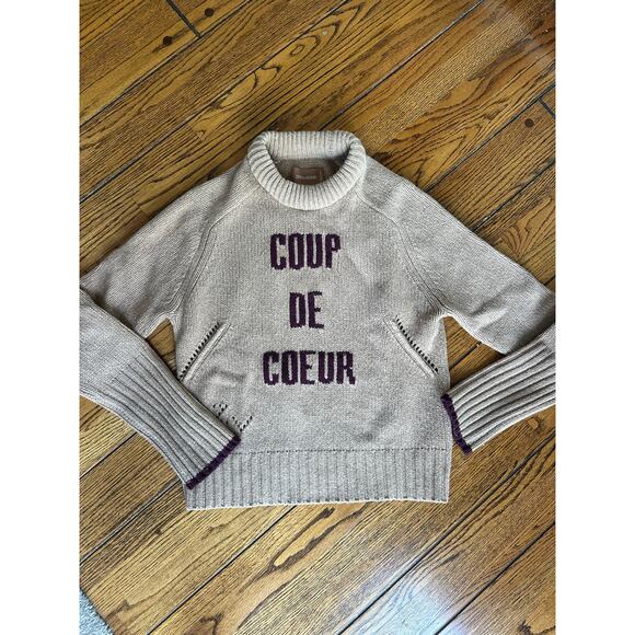 Zadig & Voltaire Coup De Coeur Merino Wool Sweater Small - Picture 2 of 5